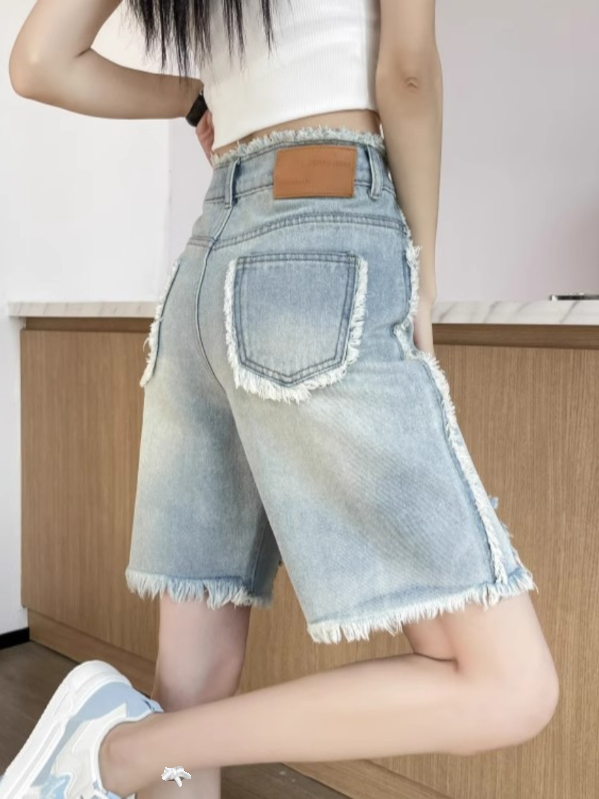 Shorts Denim Frayed - High Waist Ripped Denim Shorts Women's