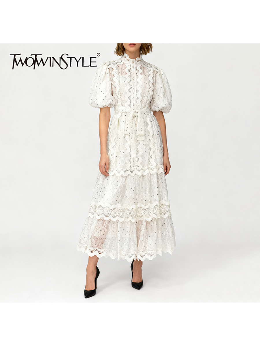 TWOTWINSTYLE Dot Print Sheer D - огляд і ціна Linen Dress Wrap