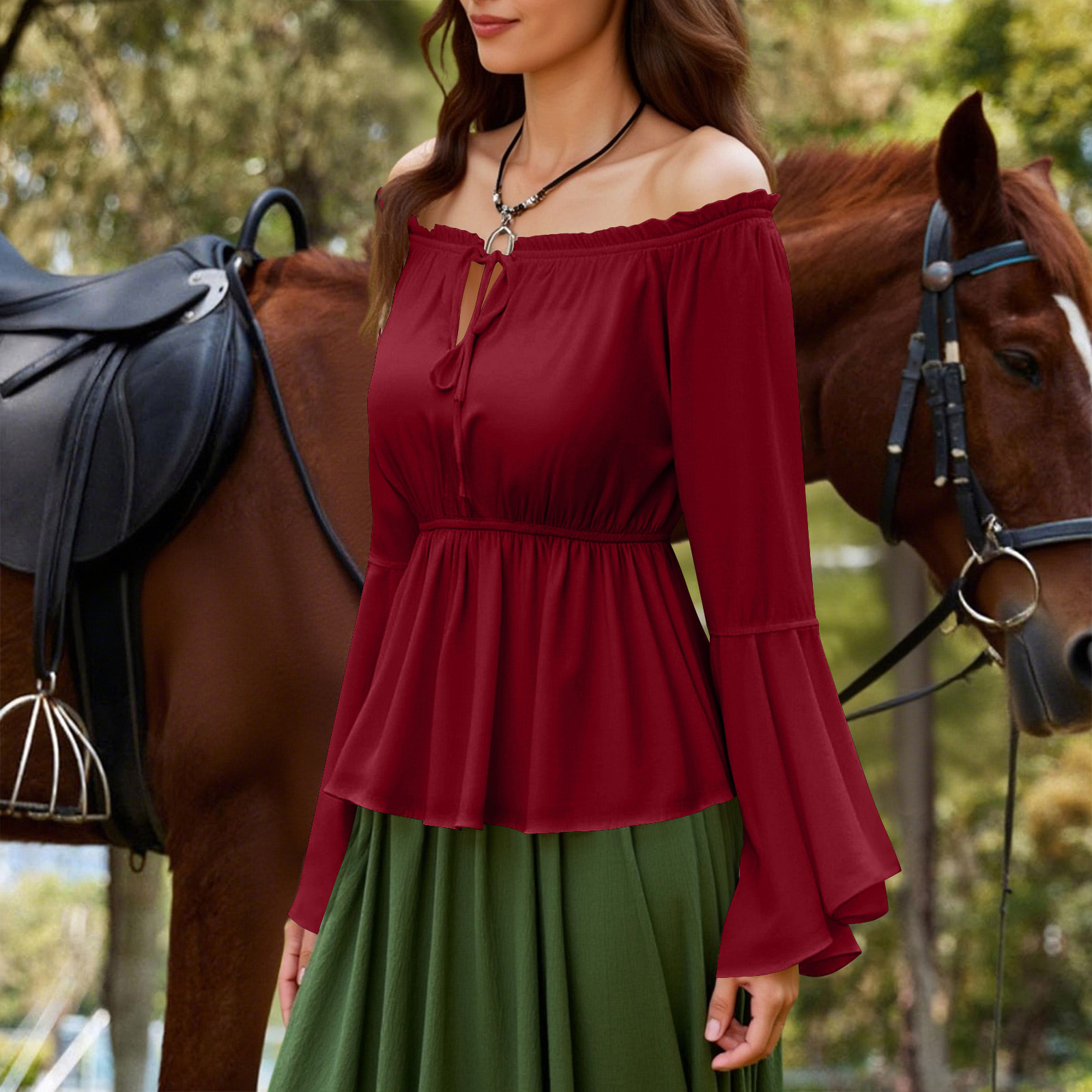 Womens Blouse Gothic Renaissan - огляд і ціна Blouse Off Shoulder