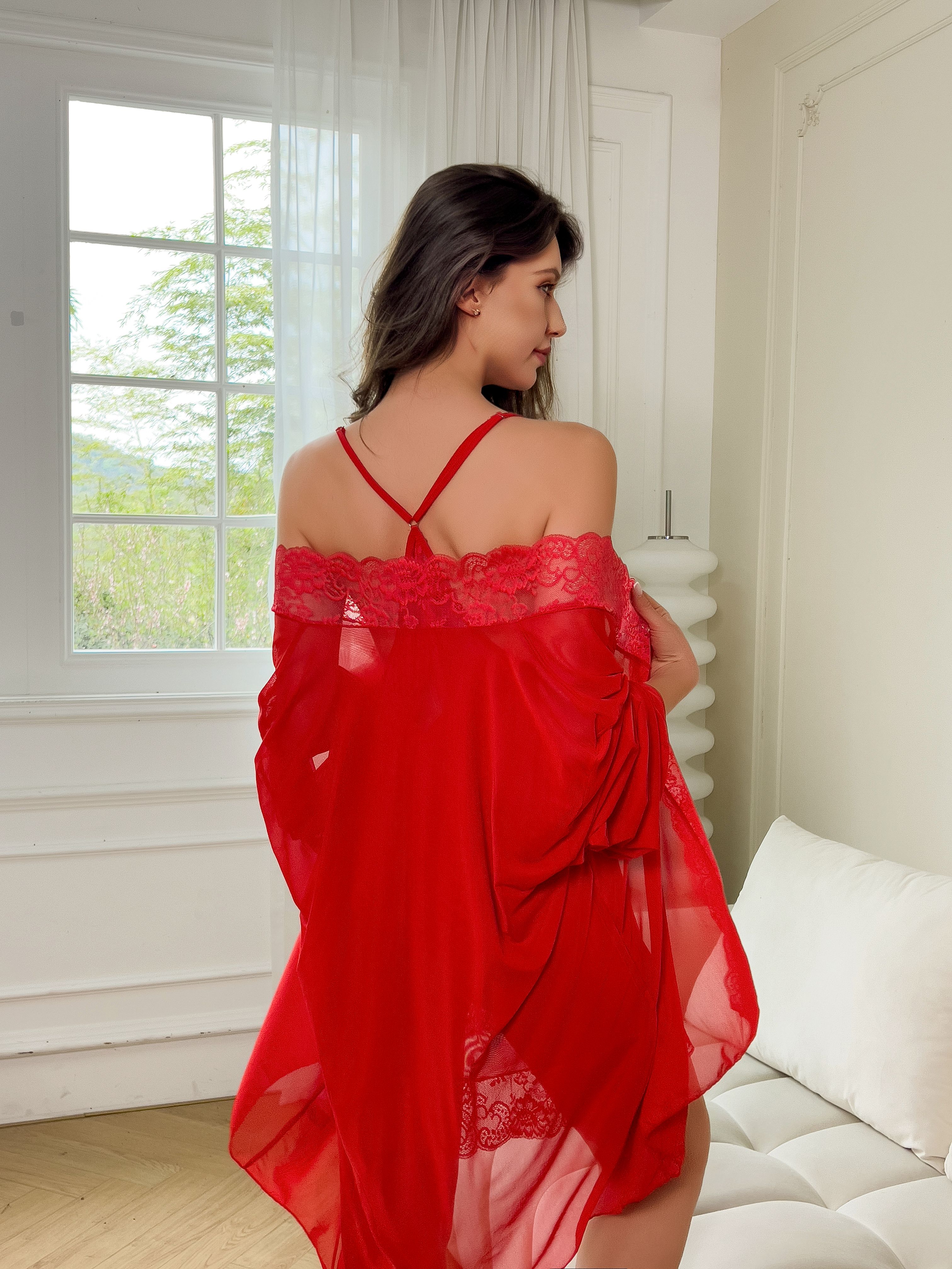 Plus Size Women Sexy Red Sheer - огляд і ціна Kimono Sheer Floral