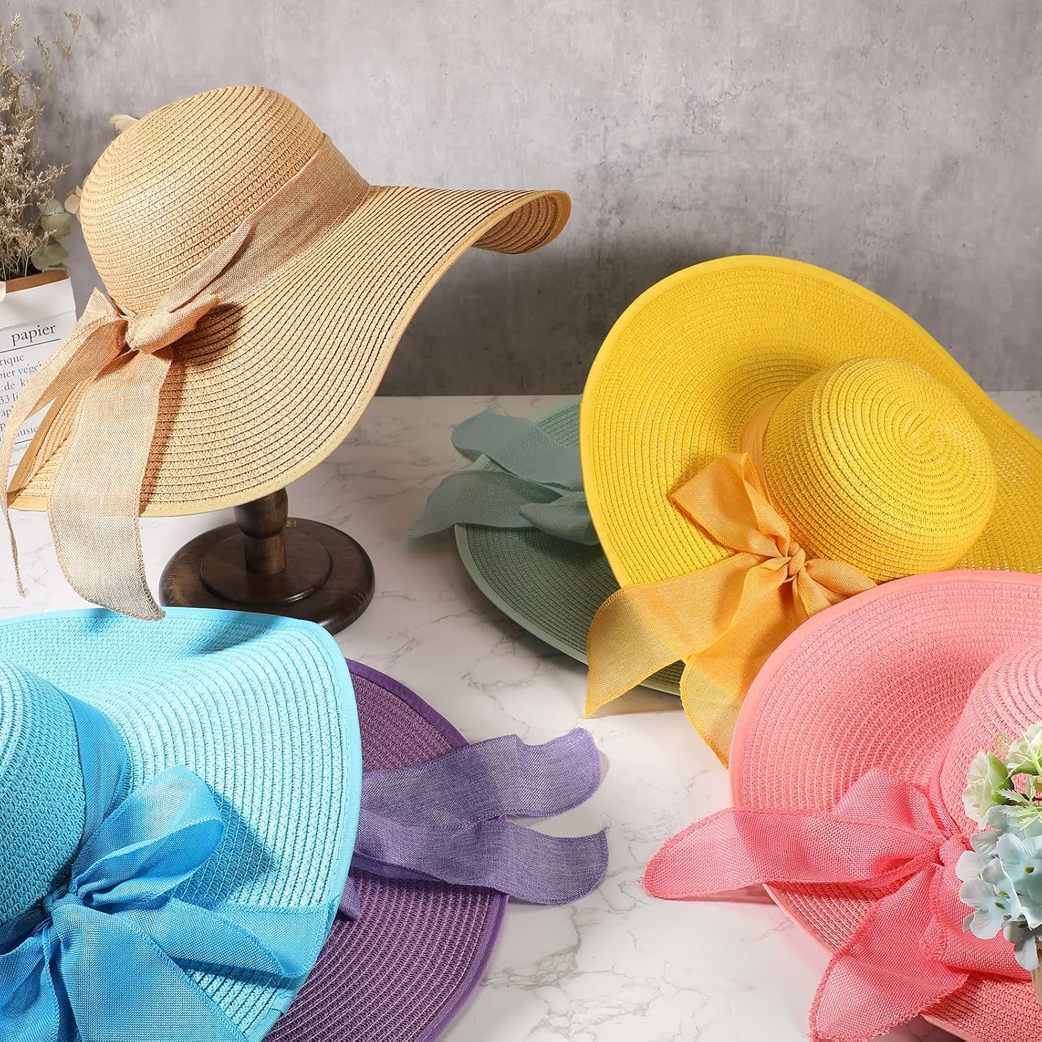 12 PCS Women's Wide Brim Straw - огляд і ціна Hat Floppy Wide