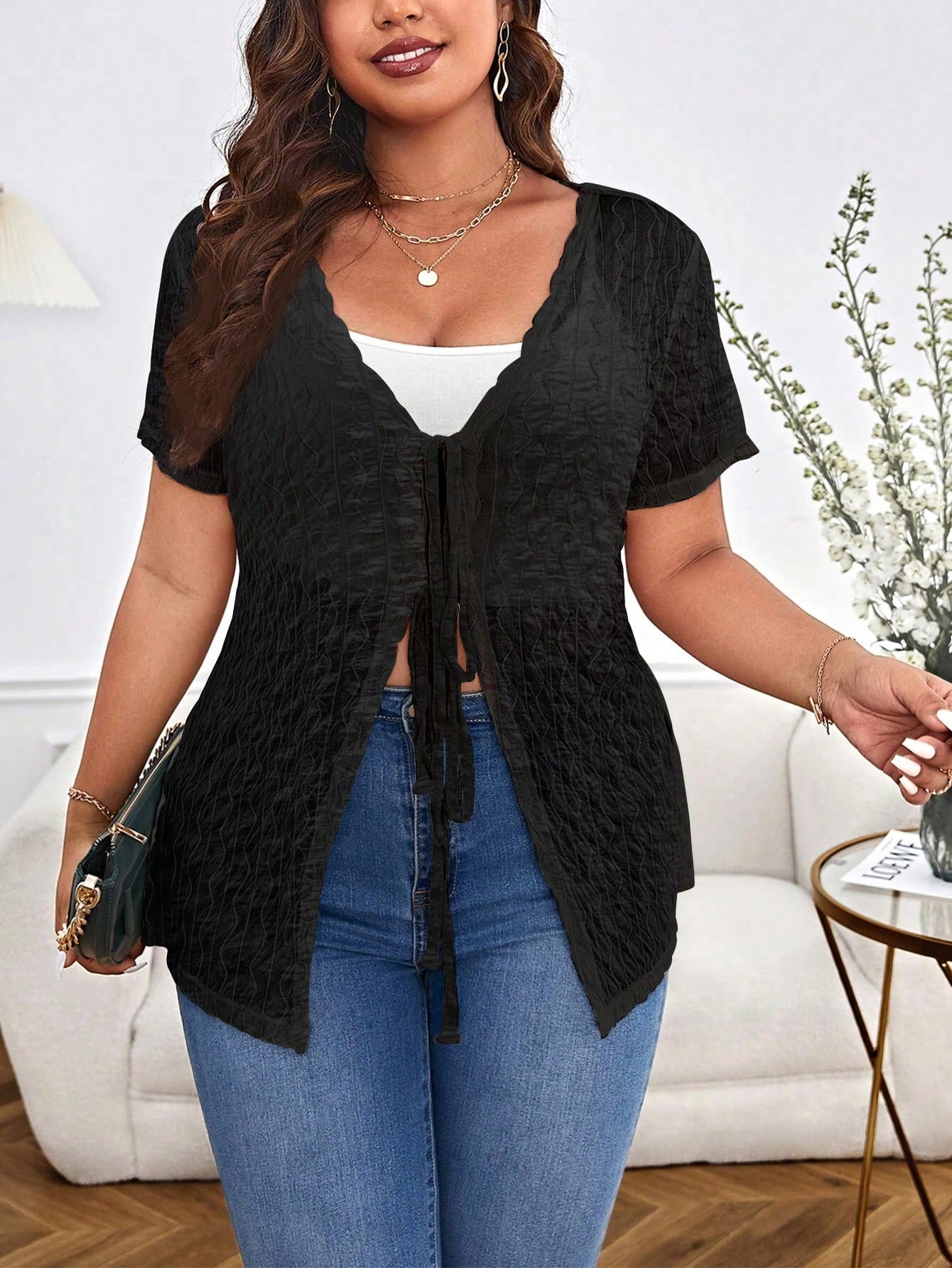 Spring Summer Plus Size Women  - огляд і ціна Kimono Sheer Floral