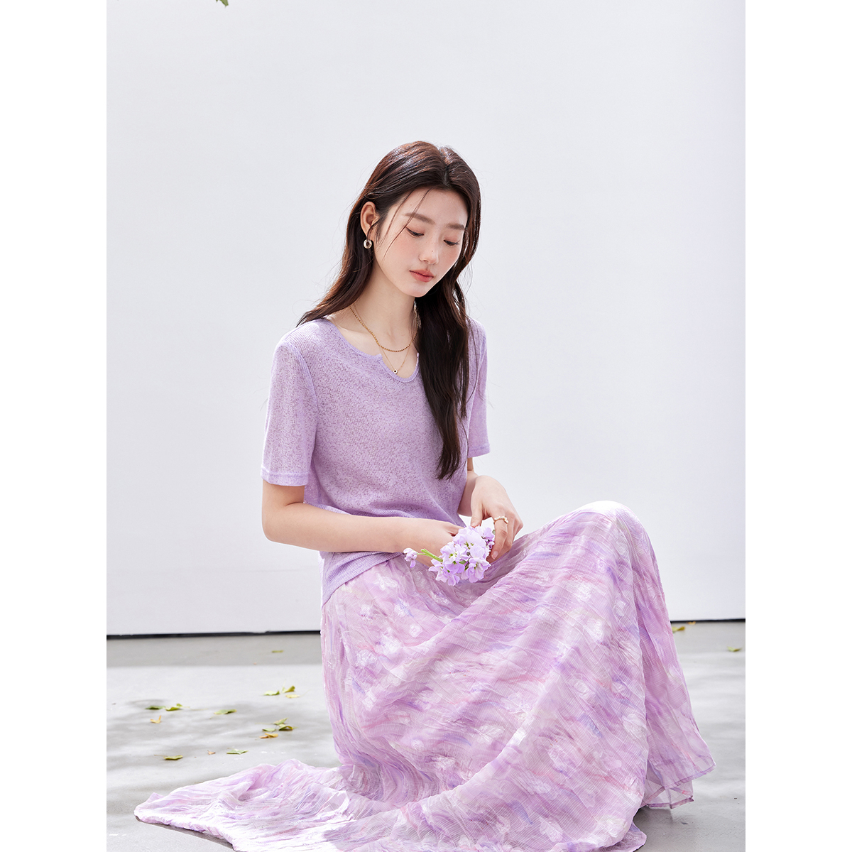 VIMLY Women's Purple Floral Pr - огляд і ціна Midi Skirt Floral