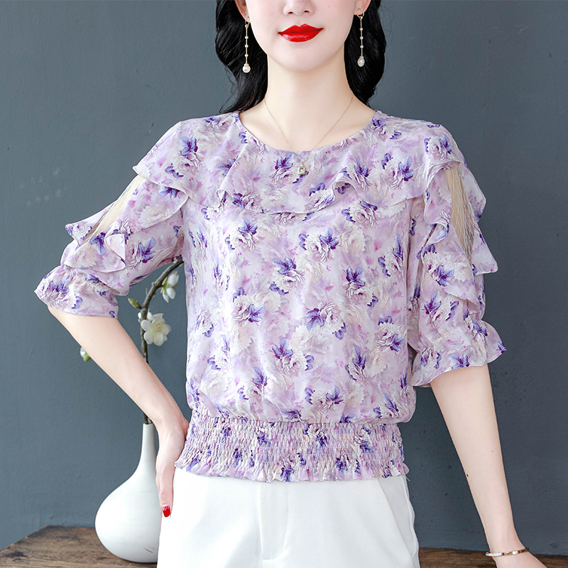 2024 Summer Women Tops Round n - огляд і ціна Romper Floral Print