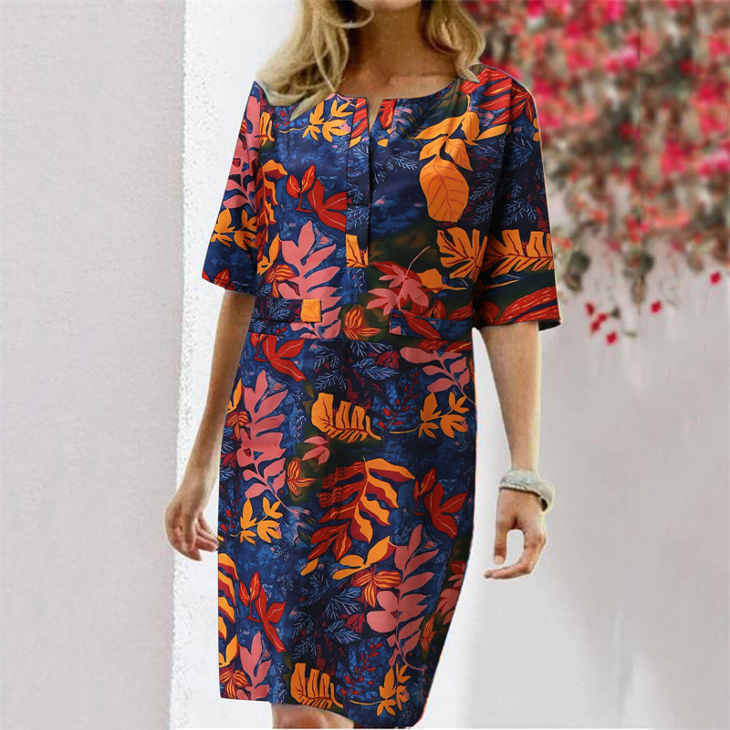 Summer Cotton Linen Printed Wo - огляд і ціна Linen Dress Wrap