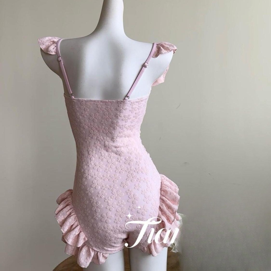 Swimsuit Women Pink Jacquard F - огляд і ціна Swimsuit Bikini Ruched
