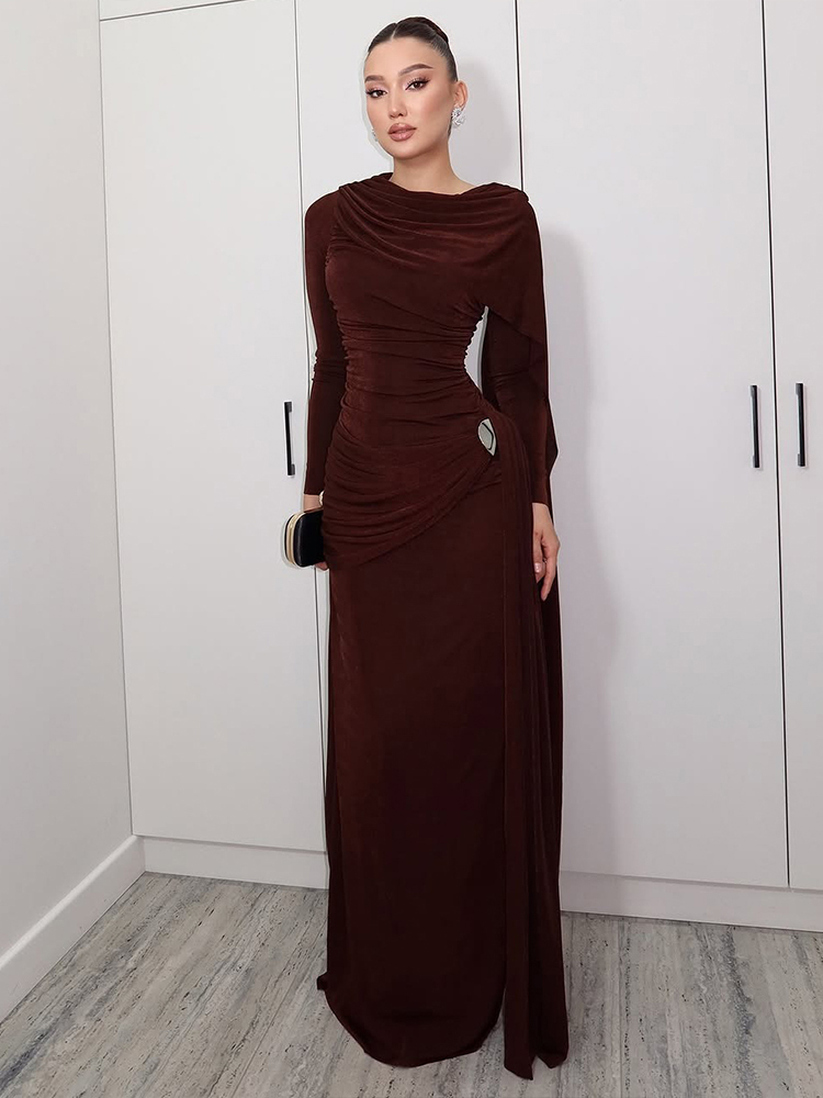 Kliou Ruched Elegant Long Dres - огляд і ціна Linen Dress Wrap