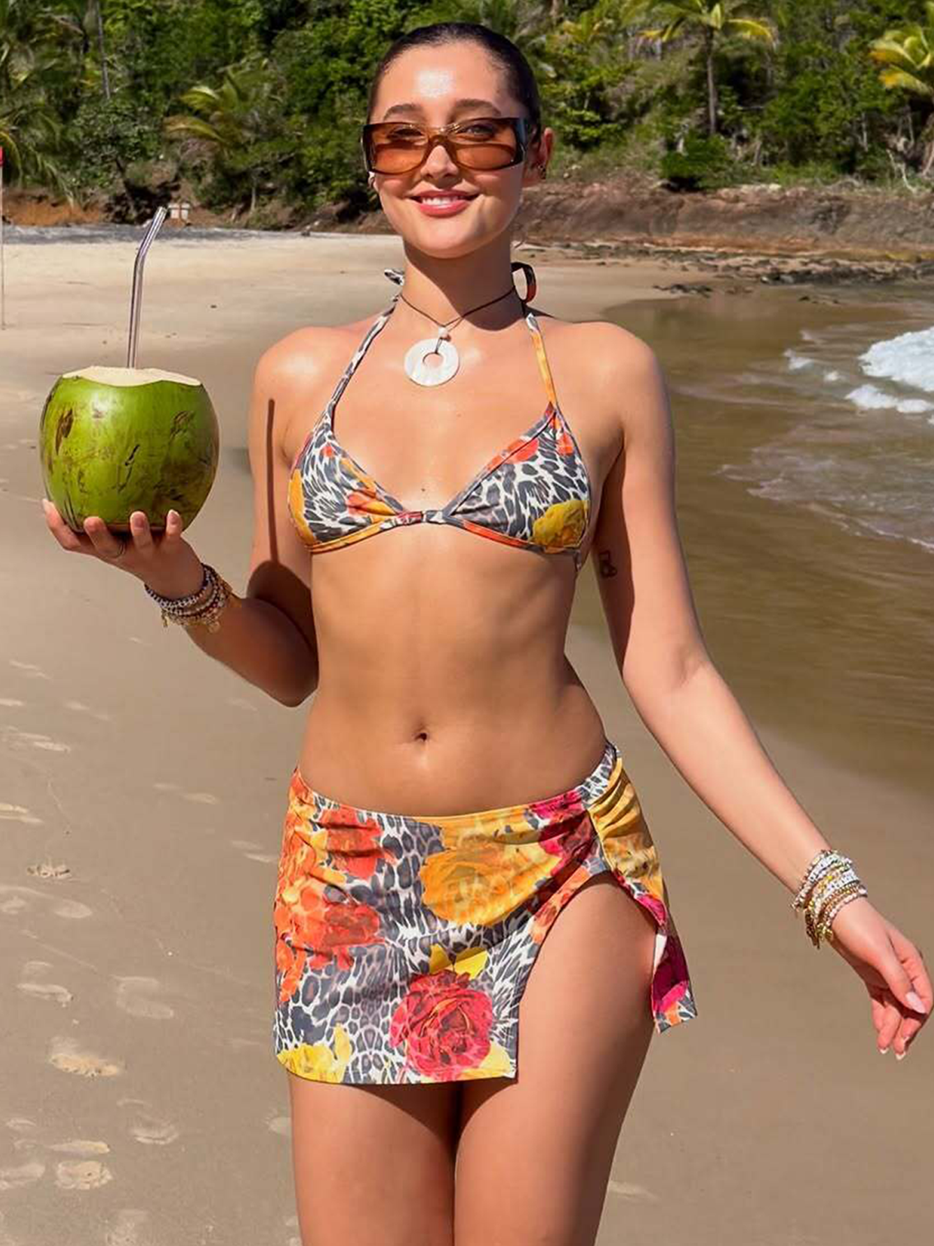 Hugcitar Polka Dot Print 3 Pie - огляд і ціна Swimsuit Bikini Ruched