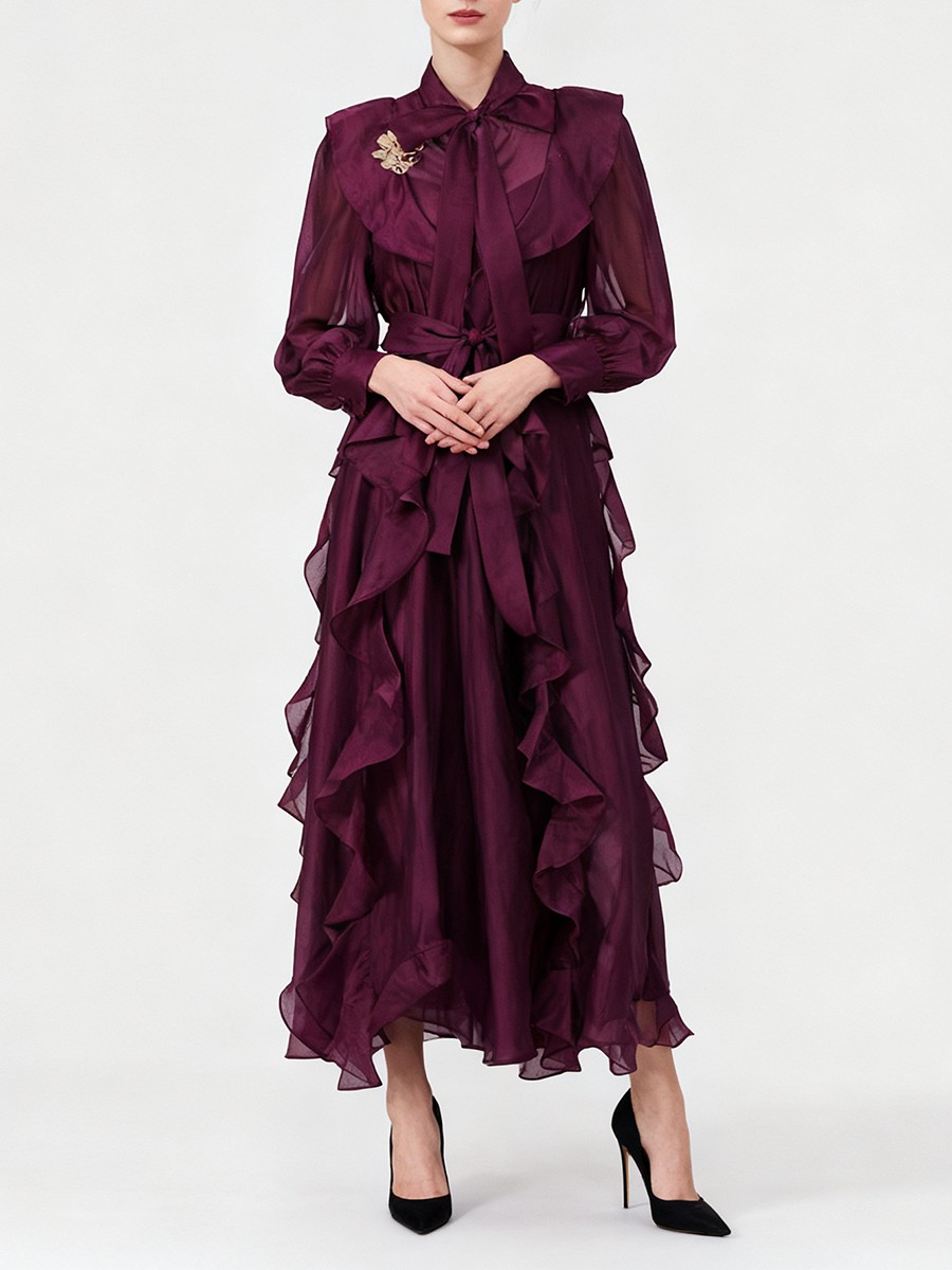 TWOTWINSTYLE Solid Spliced Ruf - огляд і ціна Linen Dress Wrap