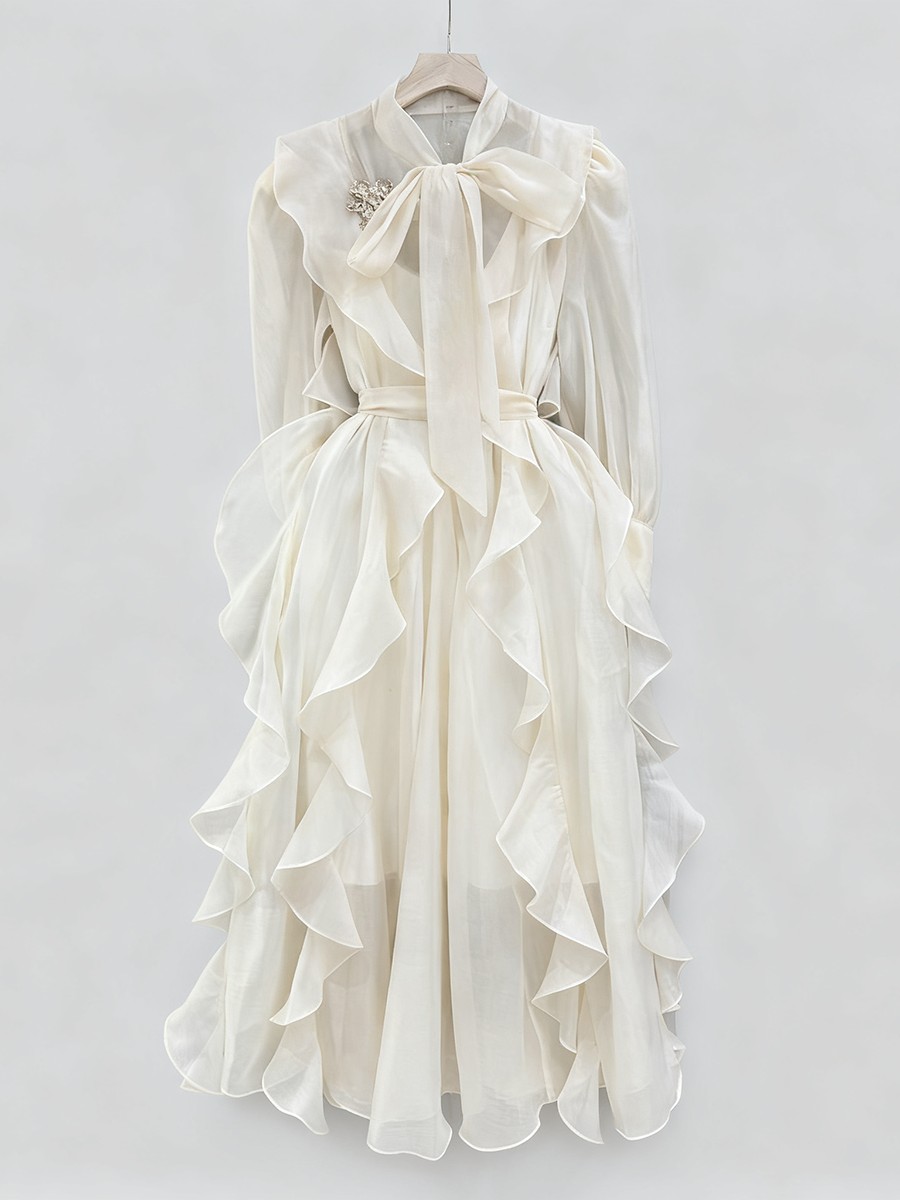 TWOTWINSTYLE Solid Spliced Ruf - огляд і ціна Linen Dress Wrap
