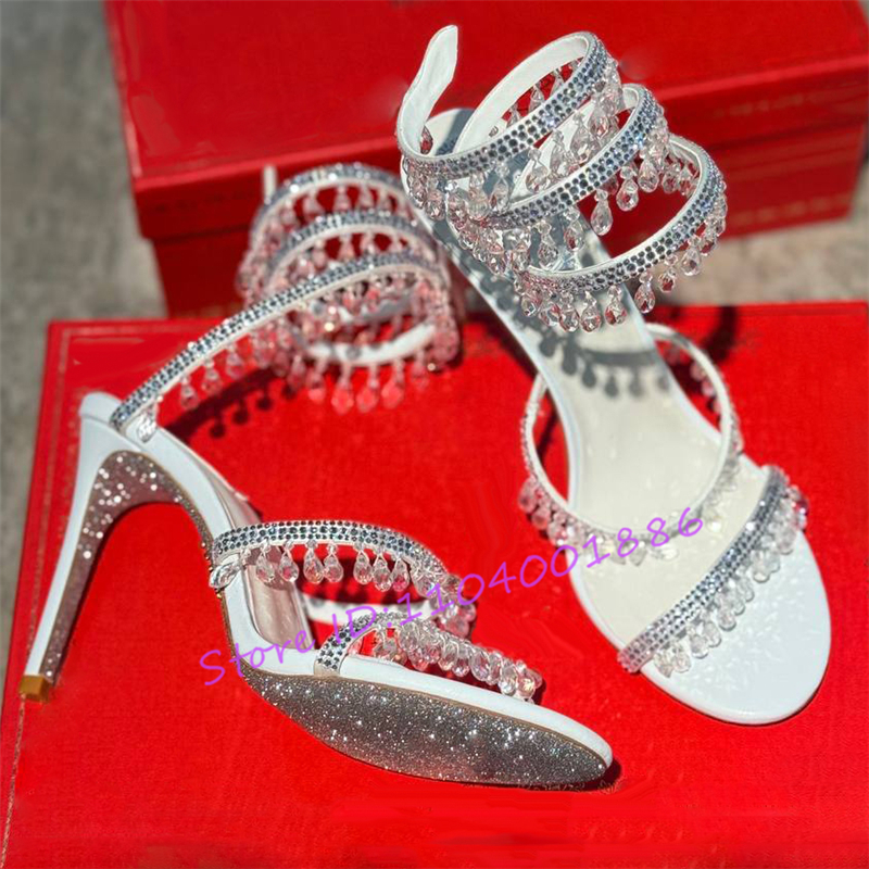 Rhinestone Snake Shape Ankle S - огляд і ціна Sandal Strappy Heeled