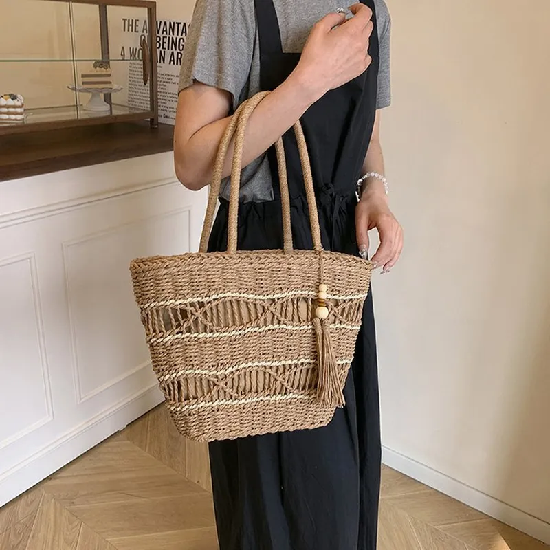 Hollow Woven Straw Shoulder Ba - огляд і ціна Tote Bag Beach