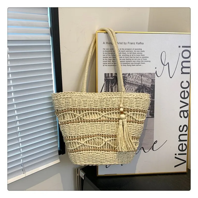Hollow Woven Straw Shoulder Ba - огляд і ціна Tote Bag Beach