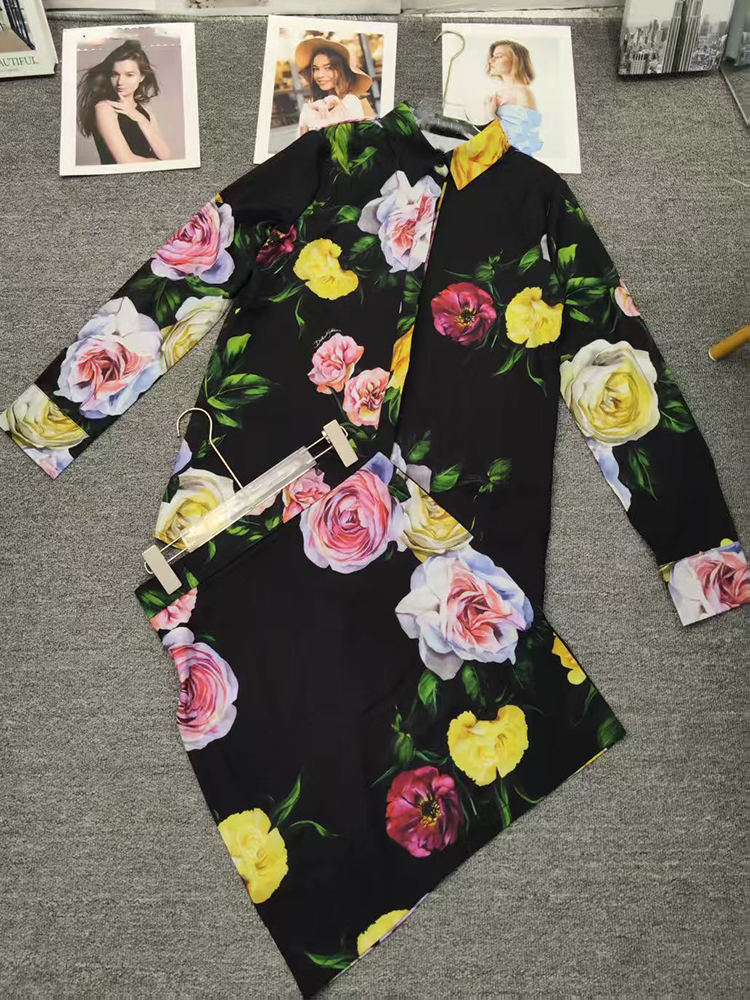 Retro flower print long-sleeve - огляд і ціна Romper Floral Print