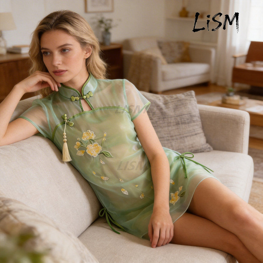 LiSM Women's Cheongsam Pajamas - огляд і ціна Kimono Sheer Floral