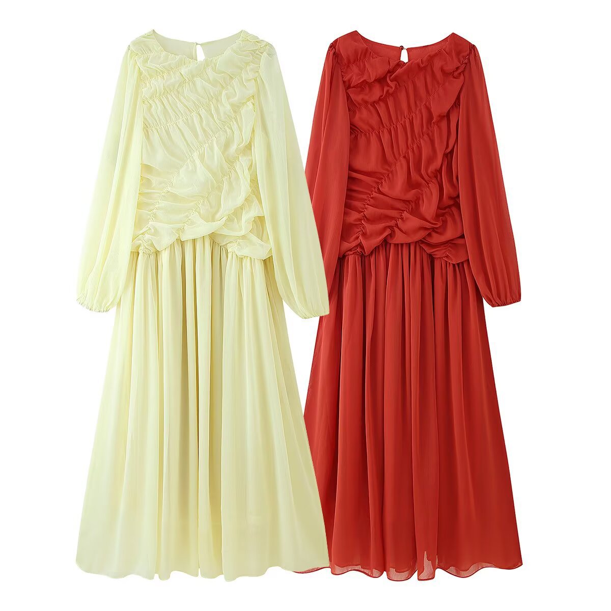 Autumn Long Sleeve Dresses 202 - огляд і ціна Linen Dress Wrap
