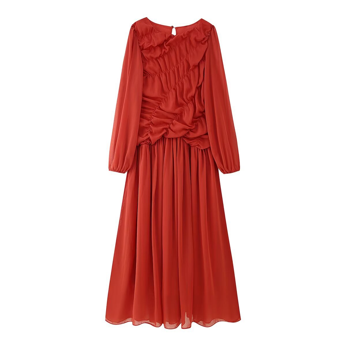 Autumn Long Sleeve Dresses 202 - огляд і ціна Linen Dress Wrap