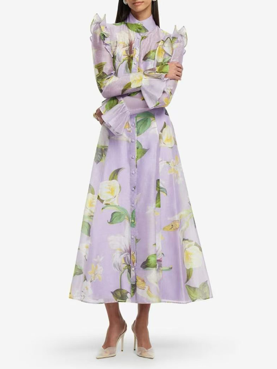 TWOTWINSTYLE Printing Spliced  - огляд і ціна Linen Dress Wrap