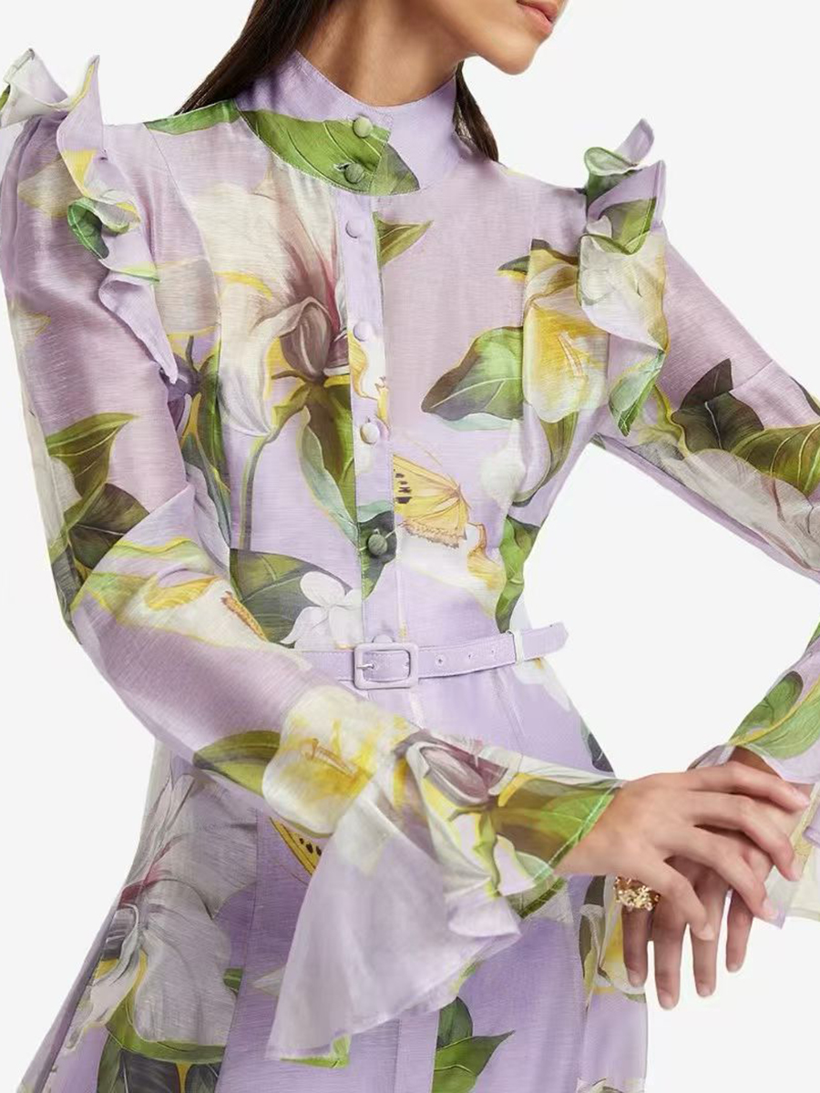 TWOTWINSTYLE Printing Spliced  - огляд і ціна Linen Dress Wrap