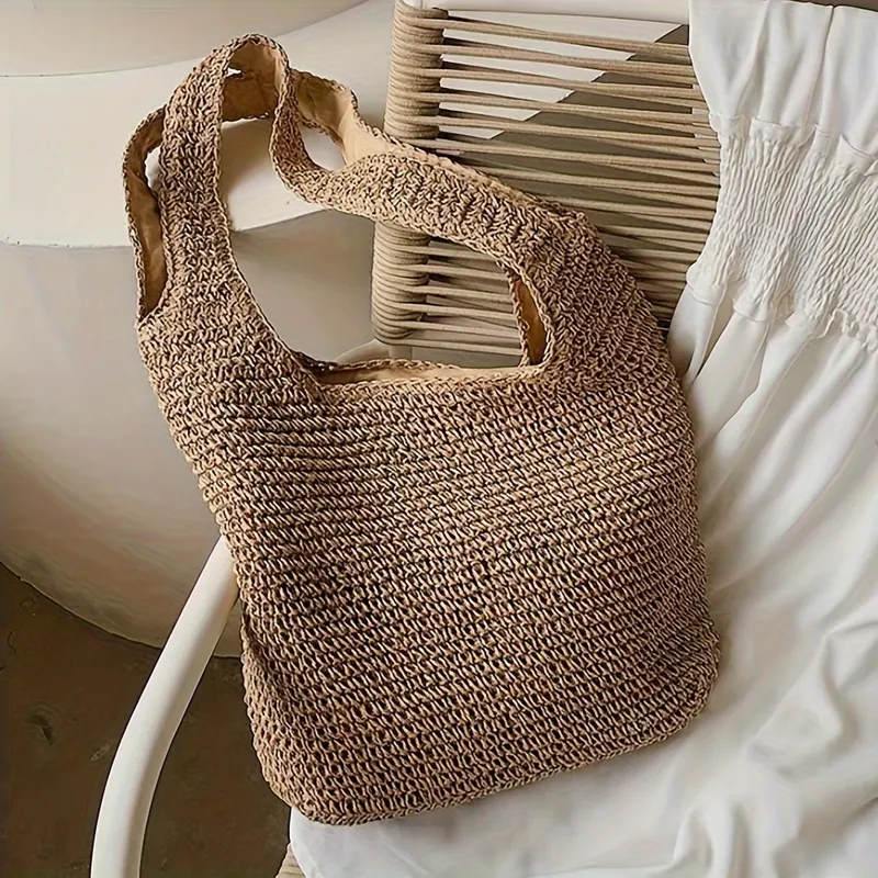 High-end hand-woven straw tote - огляд і ціна Tote Bag Beach