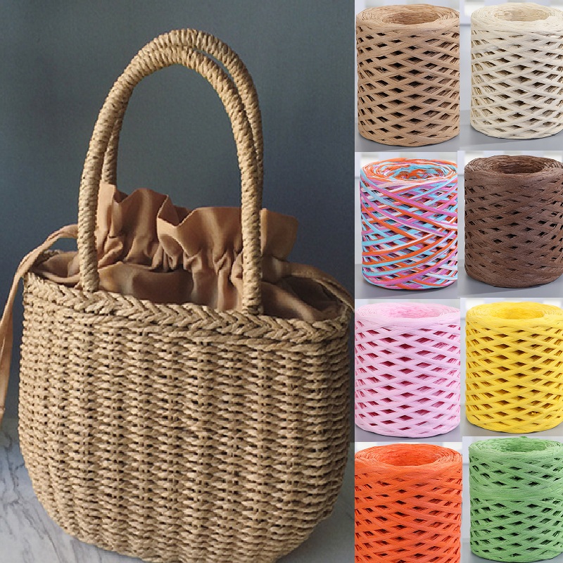 200m Natural Raffia Straw Yarn - огляд і ціна Crochet Bag Raffia