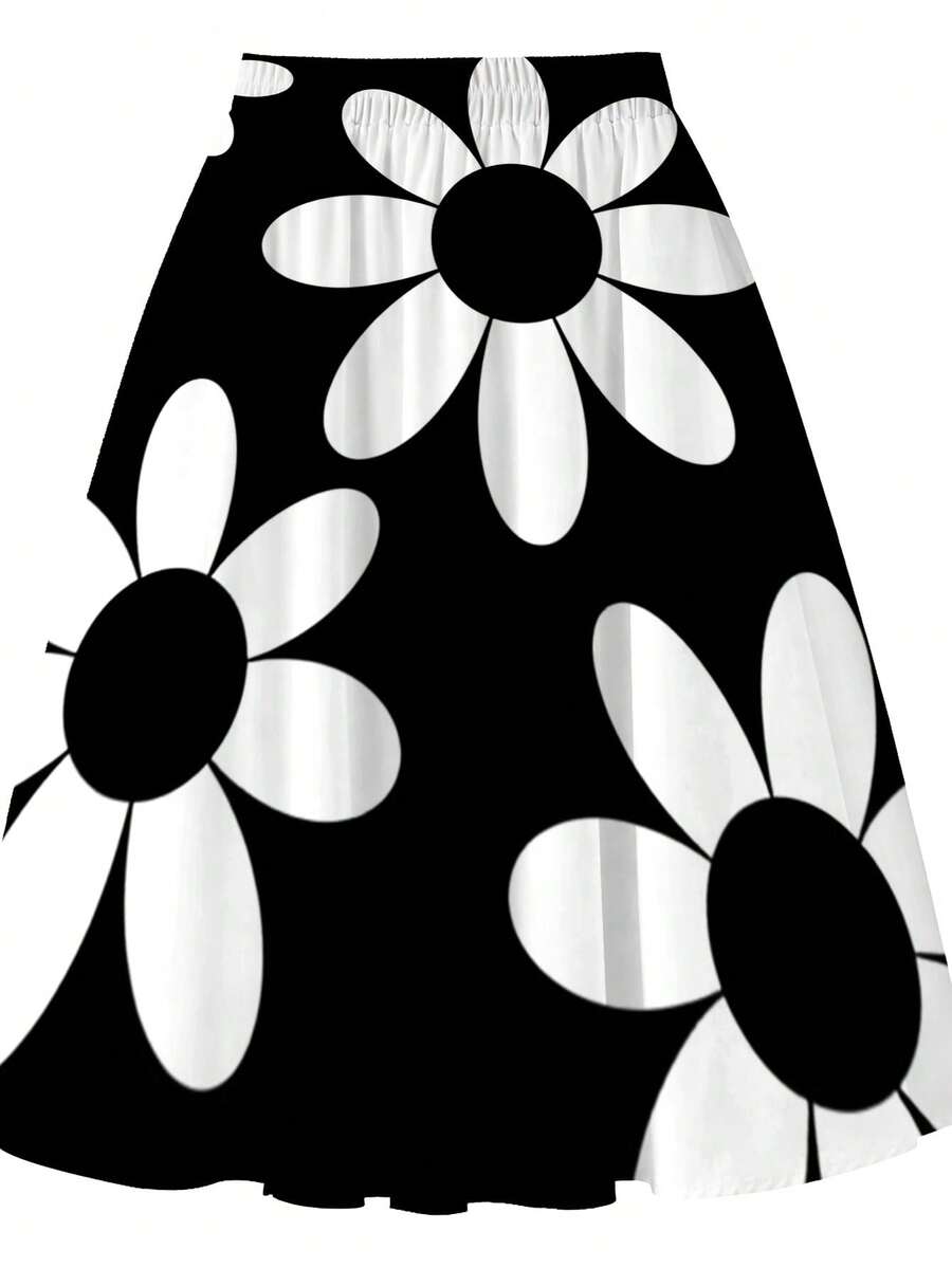Oversized Womens Daisy Print M - огляд і ціна Midi Skirt Floral