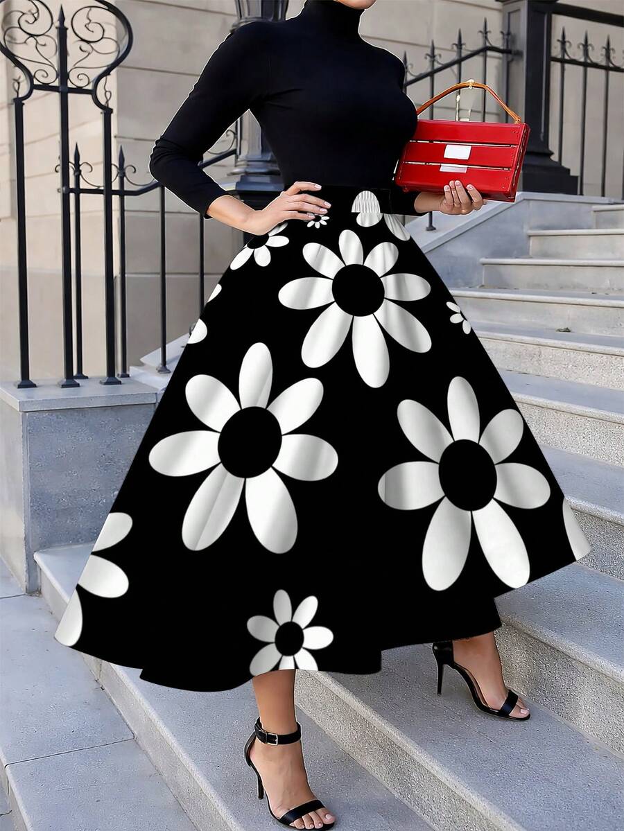 Oversized Womens Daisy Print M - огляд і ціна Midi Skirt Floral