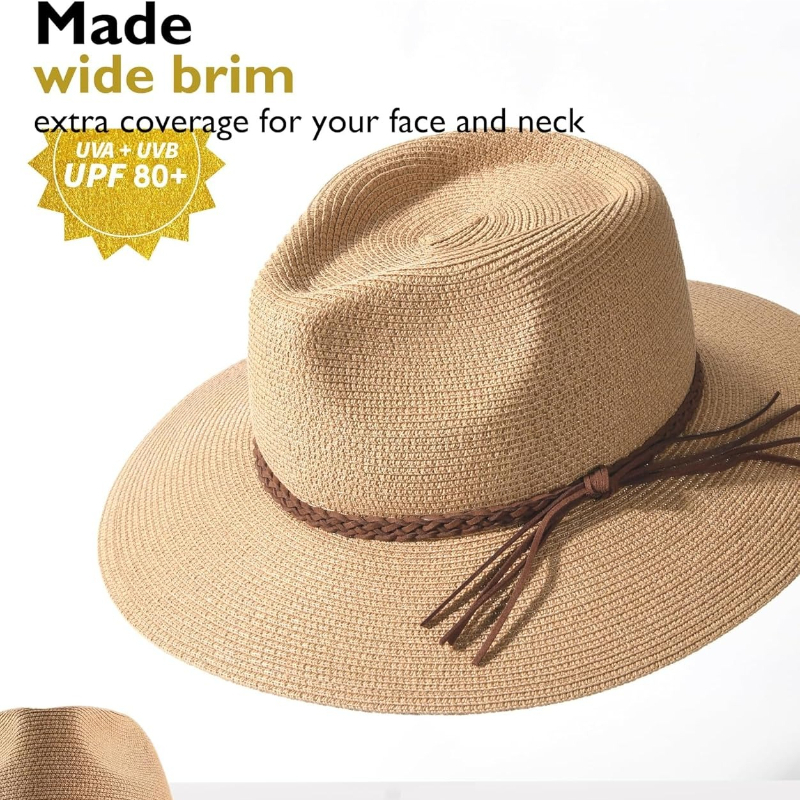 1pc Summer Straw Beach Sun Hat - огляд і ціна Hat Floppy Wide