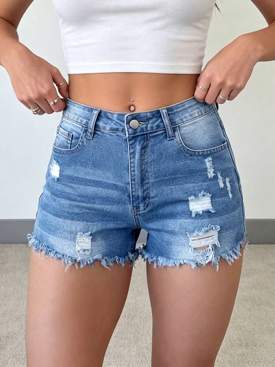 Womens Casual Distressed Denim - огляд і ціна Shorts Denim Frayed