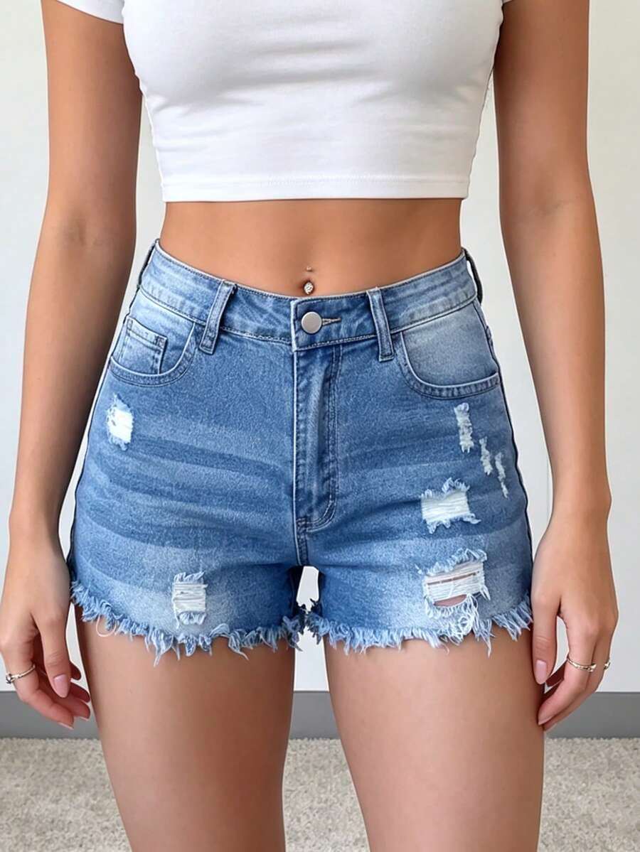 Womens Casual Distressed Denim - огляд і ціна Shorts Denim Frayed