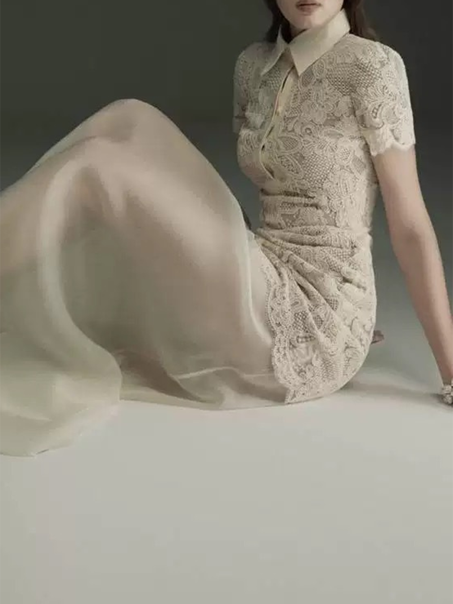 TWOTWINSTYLE Patchwork Lace Dr - огляд і ціна Linen Dress Wrap