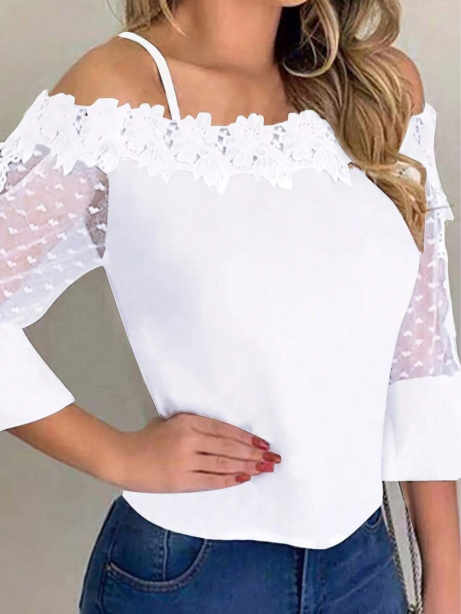 Purple Floral Print Off Should - огляд і ціна Blouse Off Shoulder