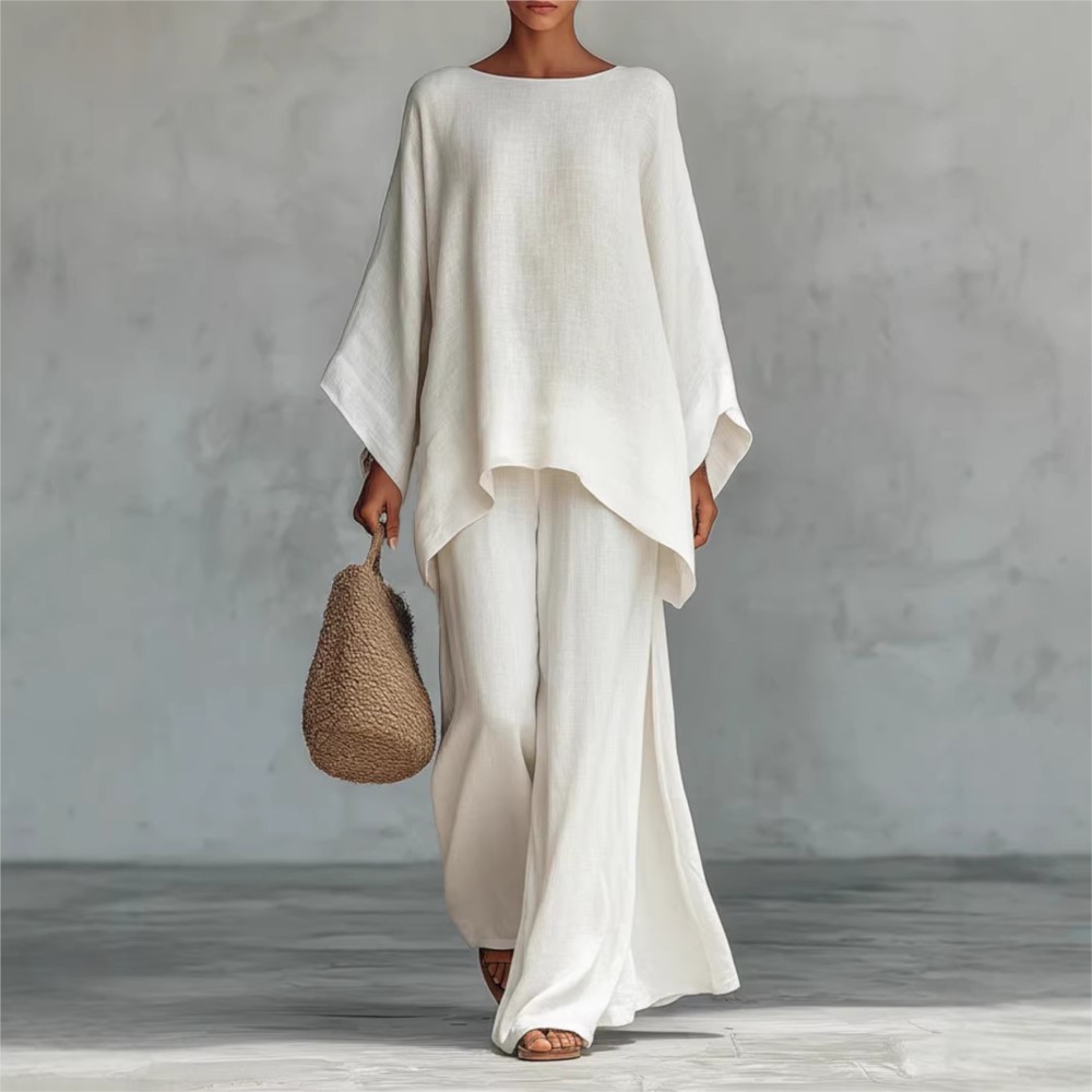Fashion Linen Loose Long-sleev - огляд і ціна Linen Pant Wide