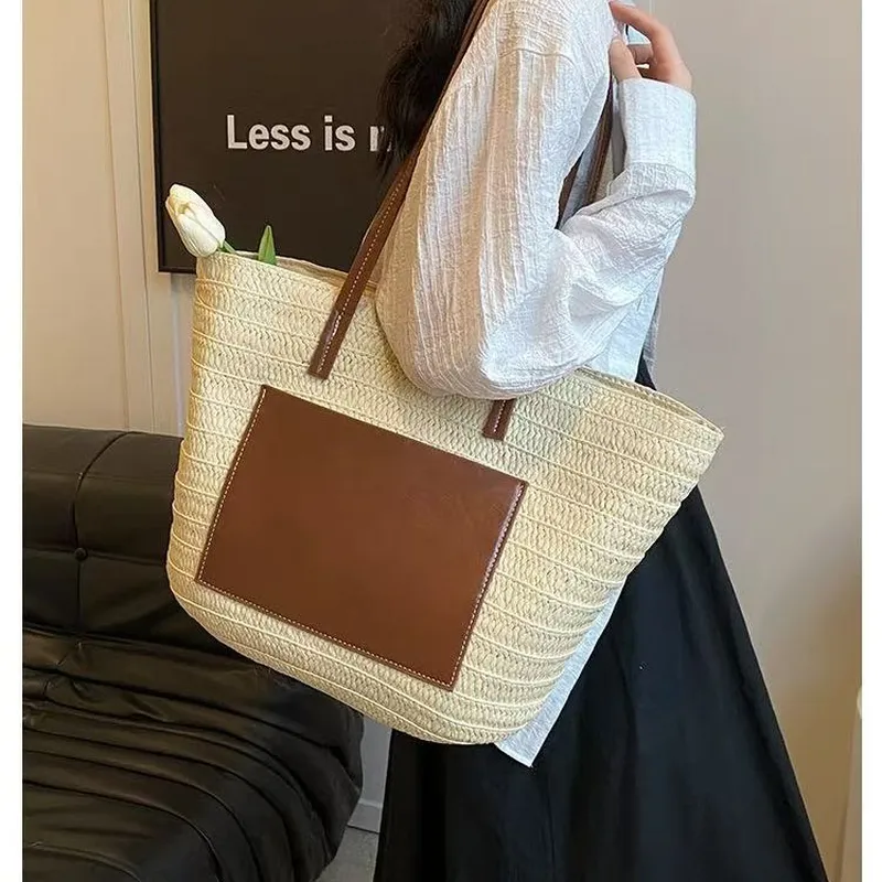 Straw hand-woven tote bag larg - огляд і ціна Tote Bag Beach