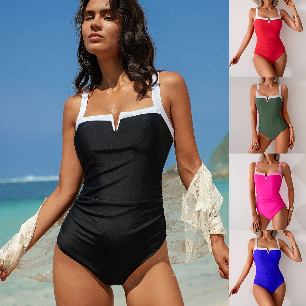Swimwear Woman One Piece Swims - огляд і ціна Swimsuit Bikini Ruched