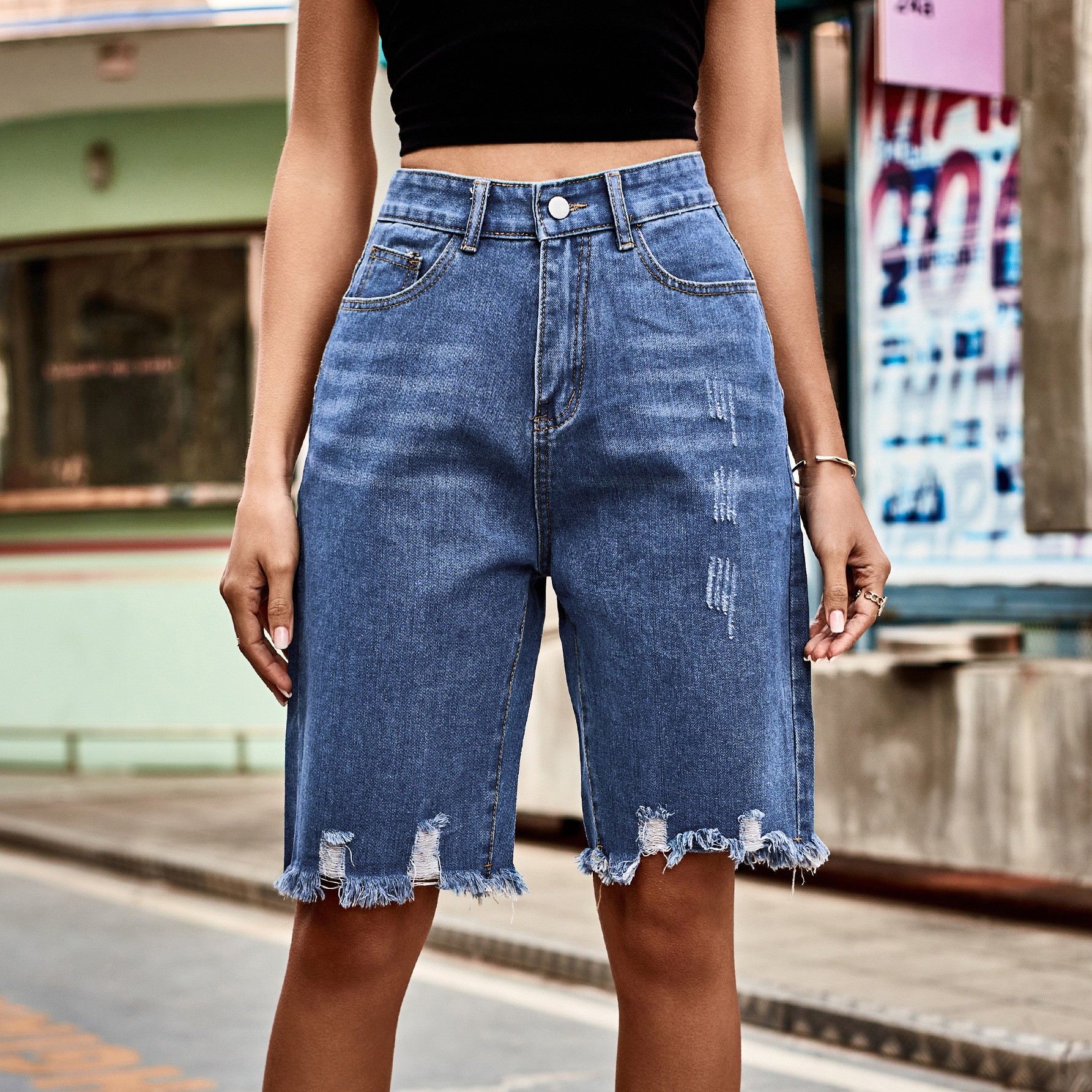 Summer Women's Clothing Distre - огляд і ціна Shorts Denim Frayed