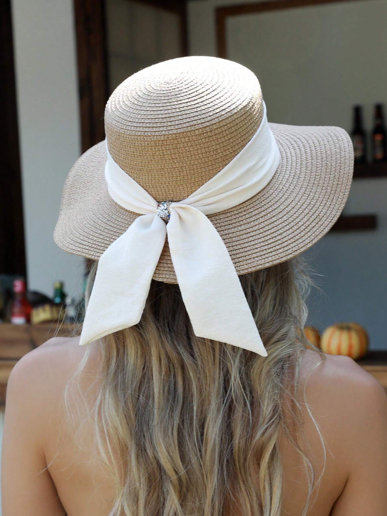 1pc Women Sun Straw Hat Wide B - огляд і ціна Hat Floppy Wide